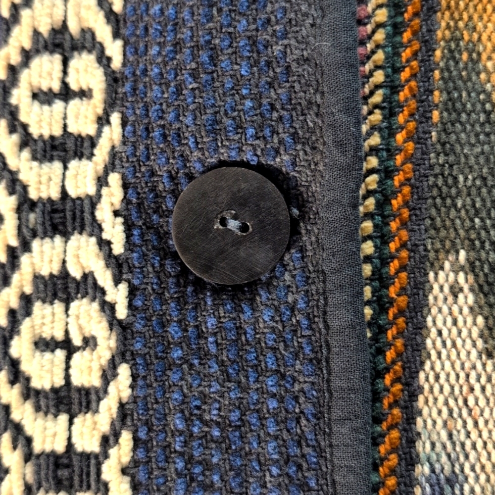 Vintage Nos Nostalgia cotton Southwestern woven earthy boho jacket. Medium - Picture 9 of 16